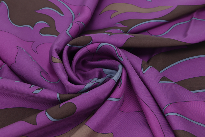 PUCCI SCARF PURPLE SILK 85CMx85CM