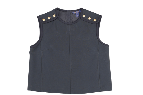 LOUIS VUITTON BLACK VEST WITH GOLD LV BOTTONS AND BACK ZIP SIZE 38