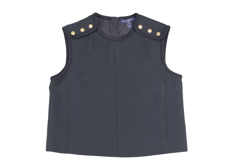 LOUIS VUITTON BLACK VEST WITH GOLD LV BOTTONS AND BACK ZIP SIZE 38