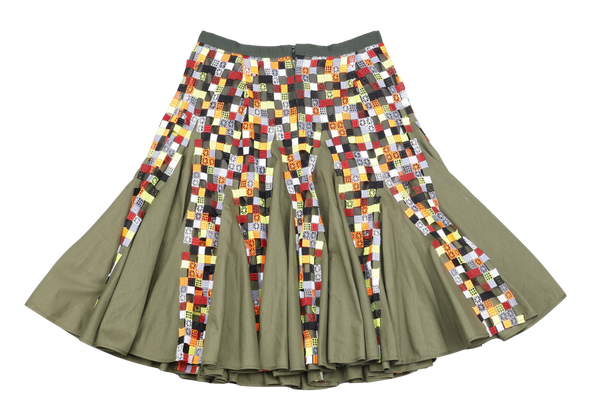 SACAI MAXI SKIRT PANT DARK GREEN SIZE 1