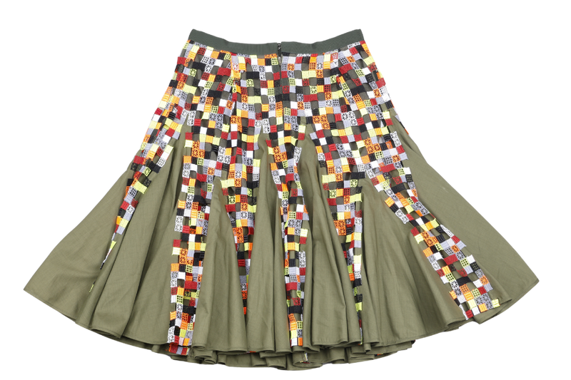SACAI MAXI SKIRT PANT DARK GREEN SIZE 1