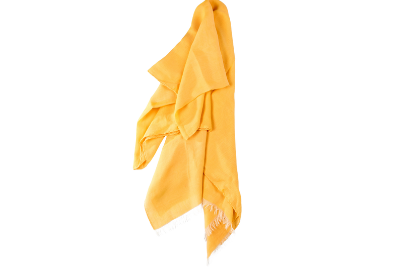 Hermes Silk Scarf Yellow Color 160cm X 70cm, no Box