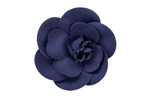 Chanel Camellia Brooch Blue Color Canvas, no Box
