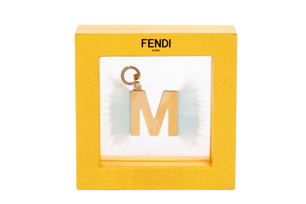 Fendi M 蓝色皮草钥匙链