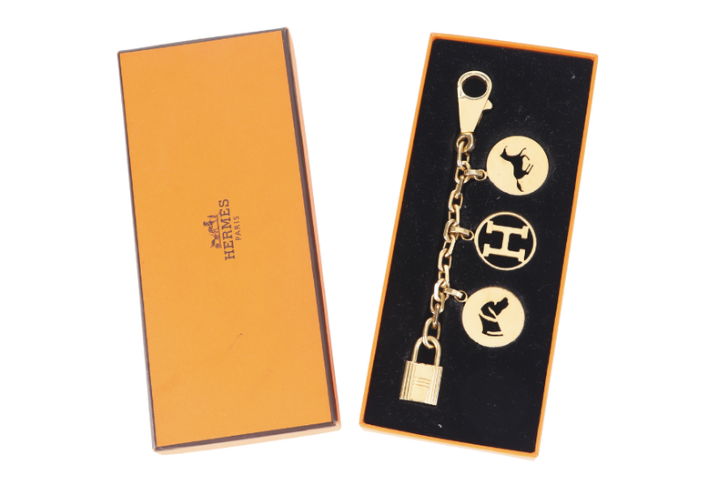 HERMES BRELOQUE OLGA BAG CHARM GOLD WITH BOX