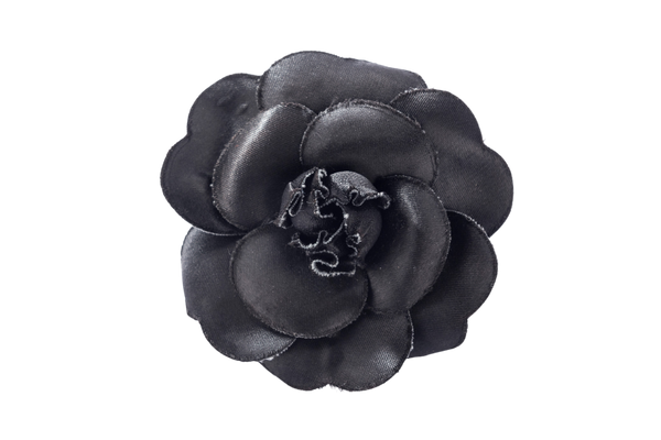 Chanel Camellia Brooch Black Color with Box
