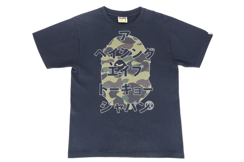 BAPE 1ST CAMO KATAKANA TEE BLACK S SIZE
