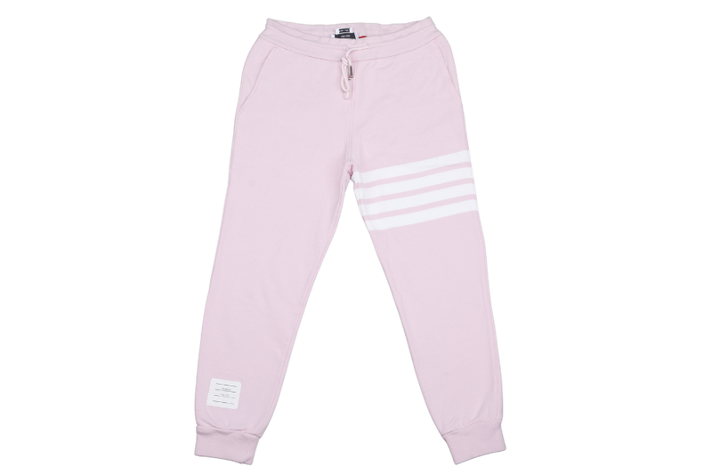 THOM BROWNE WOMEN'S PINK CLASSIC LOOPBACK4-BAR SWEAPANTS SIZE 38
