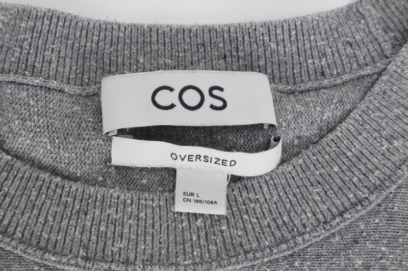COS OVERSIZED SHORT SLEEVE T-SHIRT GREY