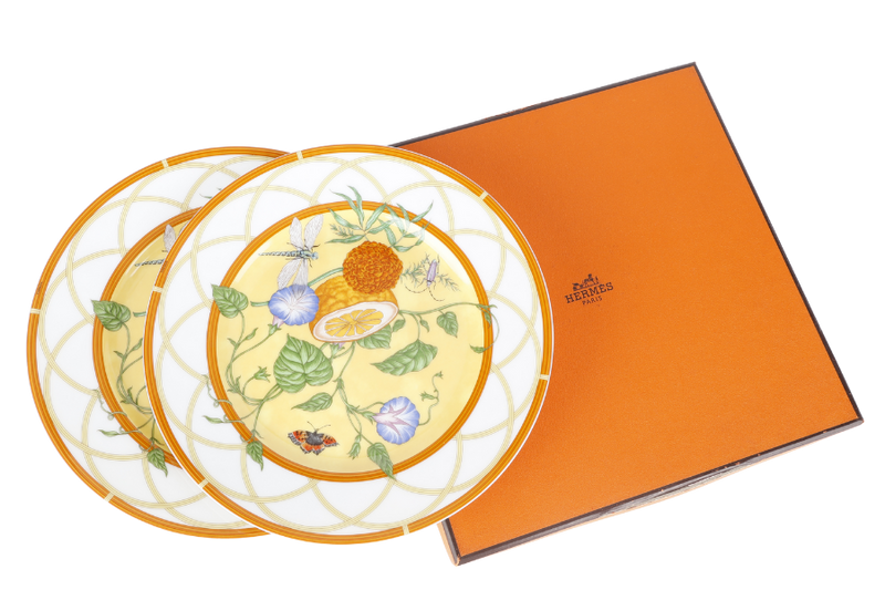 HERMES LA SIESTA PORCELAIN PLATE WITH BOX