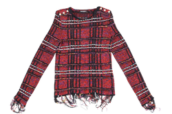BALMAIN TWEED RED JACKET 42
