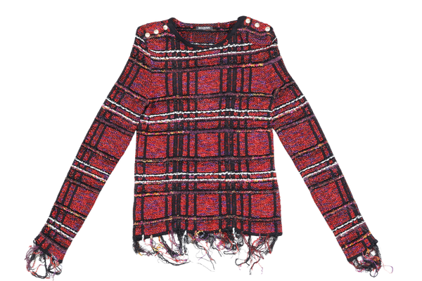 BALMAIN TWEED RED JACKET 42