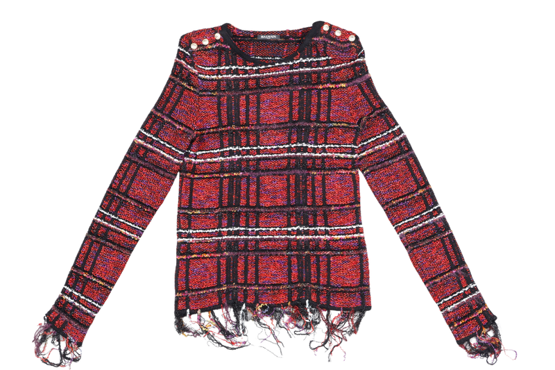 BALMAIN TWEED RED JACKET 42