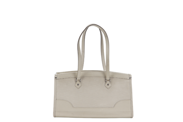 LOUIS VUITTON MADEILENE PM (M5933J) WHITE EPI LEATHER TOTE BAG SILVER HARDWARE WITH DUST COVER