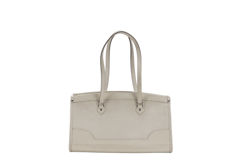 LOUIS VUITTON MADEILENE PM (M5933J) WHITE EPI LEATHER TOTE BAG SILVER HARDWARE WITH DUST COVER