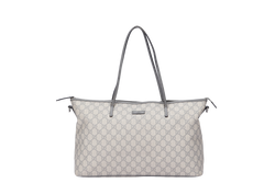 Gucci Light Grey Trim Canvas Shoulder Tote (353437 525040) with Strap & Dust Cover