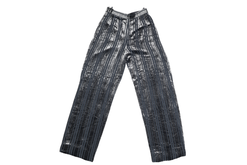 GIORGIO ARMANI LONG STRIP BLACK PANTS SIZE 40
