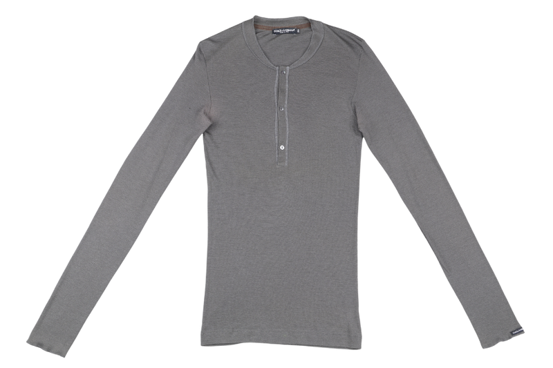 DOLCE & GABBANA GREY LONG SLEEVE T-SHIRT 46