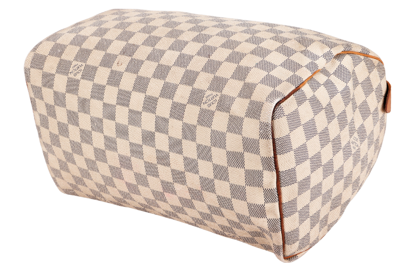 LOUIS VUITTON SPEEDY 30 (SP3130) DAMIER AZUR CANVAS GOLD HARDWARE, WITH LOCK, NO KEYS & DUST COVER