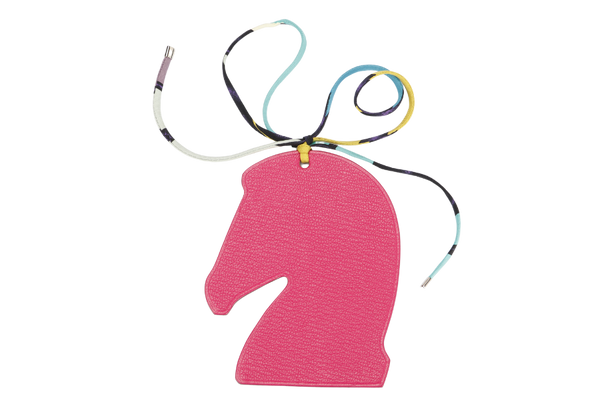 Hermes Horse Head Charm, Fuchsia & Orange Color