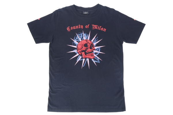 MARCELO BURLON RED SKULL BLACK SIZE S