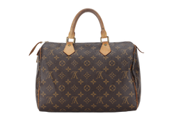 LOUIS VUITTON SPEEDY 30 MONOGRAM CANVAS GOLD HARDWARE WITH PADLOCK, NO KEYS & DUST COVER