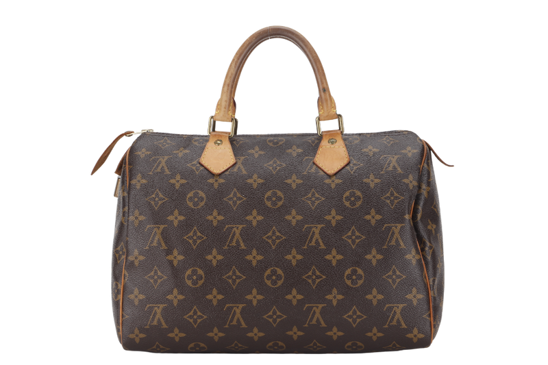 LOUIS VUITTON SPEEDY 30 MONOGRAM CANVAS GOLD HARDWARE WITH PADLOCK, NO KEYS & DUST COVER