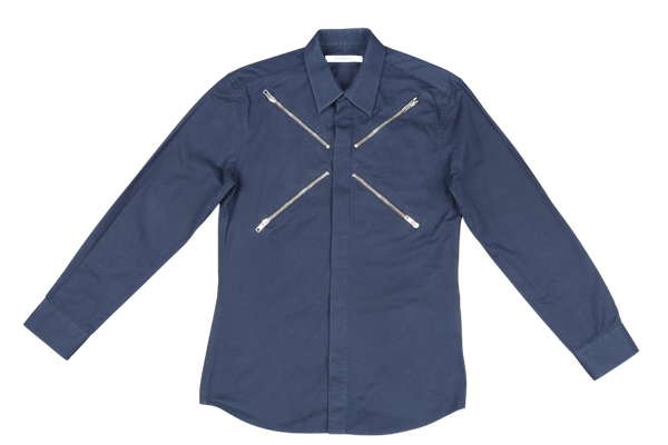 GIVENCHY BLUE LONG SLEEVE SLIM FIT SHIRT 39