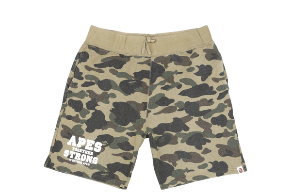 A BATHING APE BAPE 1ST CAMO ATS SWEAT SHORTS GREEN MENS SIZE XL