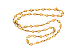 Chanel Vintage Round Ball Necklace Length 91cm  Gold Color No Dust Cover & Box