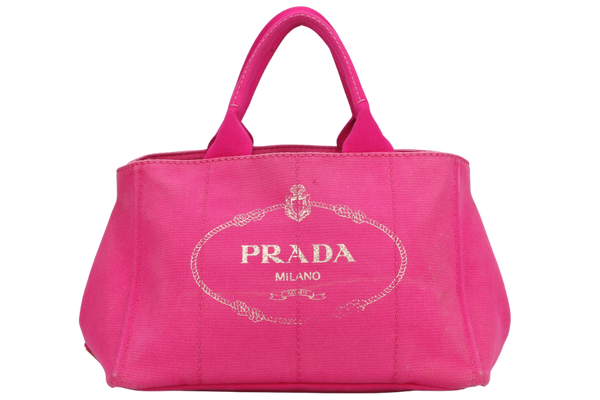 PRADA CANAPA TOTE PINK DENIM WITH STRAP NO CARD & DUST COVER