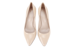 SERGIO ROSSI BEIGE POINTED TOE PUMPS SIZE 38.5