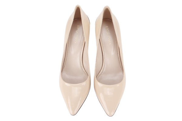 SERGIO ROSSI BEIGE POINTED TOE PUMPS SIZE 38.5