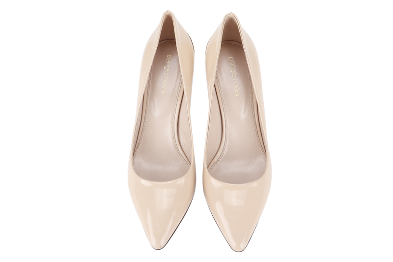 SERGIO ROSSI BEIGE POINTED TOE PUMPS SIZE 38.5