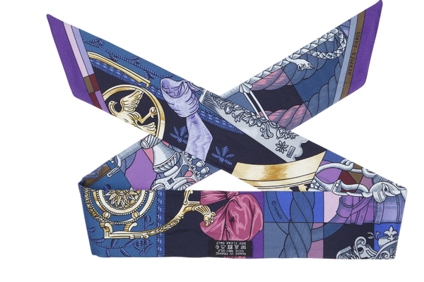 HERMES SILK TWILLY PURPLE & PINK NO BOX