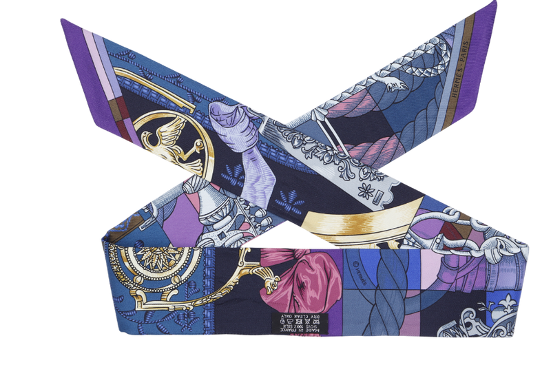 HERMES SILK TWILLY PURPLE & PINK NO BOX