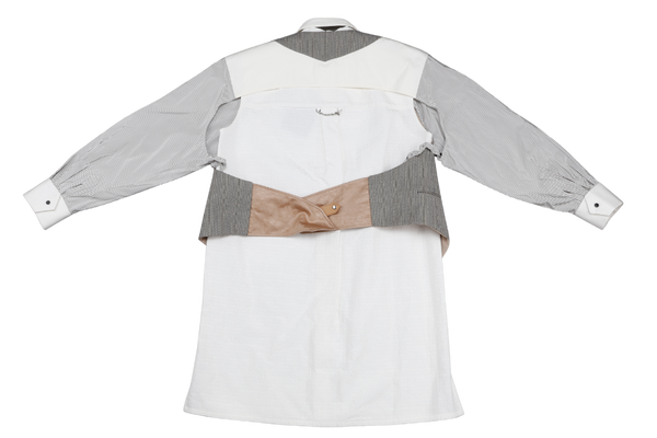 LOUIS VUITTON 1AC3MO LAYERED SHIRT DRESS WITH BIB SIZE 38