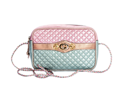 Gucci Laminate Shoulder Bag, Quilted Pink Metallic & Blue Metallic
