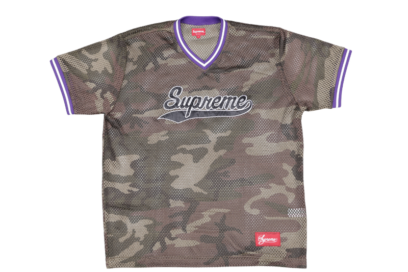 SUPREME MESH BASEBALL TOP CAMO GREEN