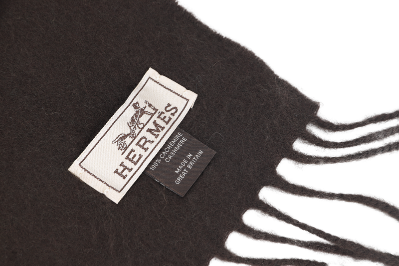 HERMES DARK BROWN SHAWL 150 X 40CM NO DUST COVER