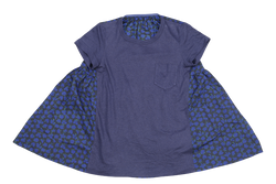SACAI LINEN POLYESTER SIZE I NAVY BLUE BLOUSE