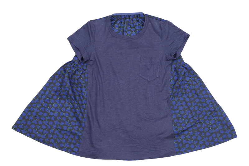 SACAI LINEN POLYESTER SIZE I NAVY BLUE BLOUSE