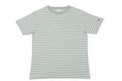 CHAMPION C3-X354 MEN'S STRIPED T-SHIRT SHORT SLEEVE SIZE M GREEN