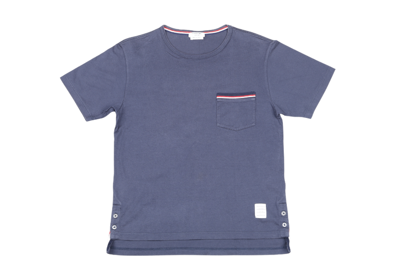 THOM BROWNE SIZE 0 NAVY BLUE T SHIRT