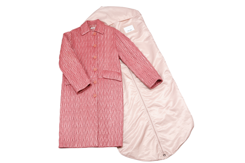 MIU MIU TAMARIS COLOR NAPPA MATELASSE COAT SIZE 40 WITH DUST COVER
