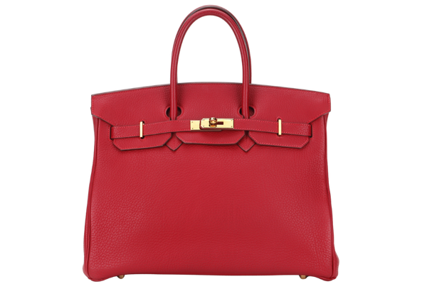 HERMES BIRKIN 35 (STAMP G) ROUGE VERMILLON TOGO LEATHER GOLD HARDWARE, WITH LOCK, KEYS, RAINCOAT & DUST COVER