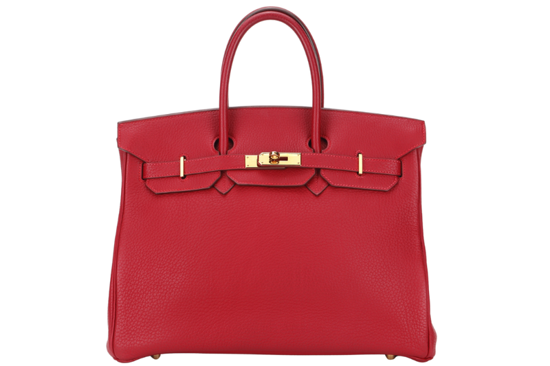 HERMES BIRKIN 35 (STAMP G) ROUGE VERMILLON TOGO LEATHER GOLD HARDWARE, WITH LOCK, KEYS, RAINCOAT & DUST COVER