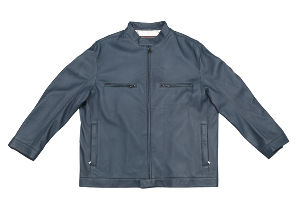 LORO PIANA LEATHER BOMBER JACKET SIZE XXL