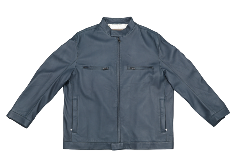 LORO PIANA LEATHER BOMBER JACKET SIZE XXL