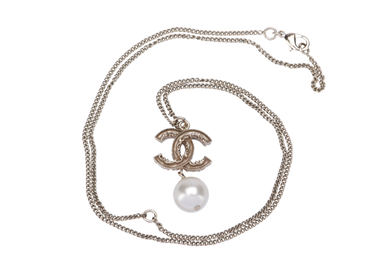Chanel Faux Pearl Pendant Necklace